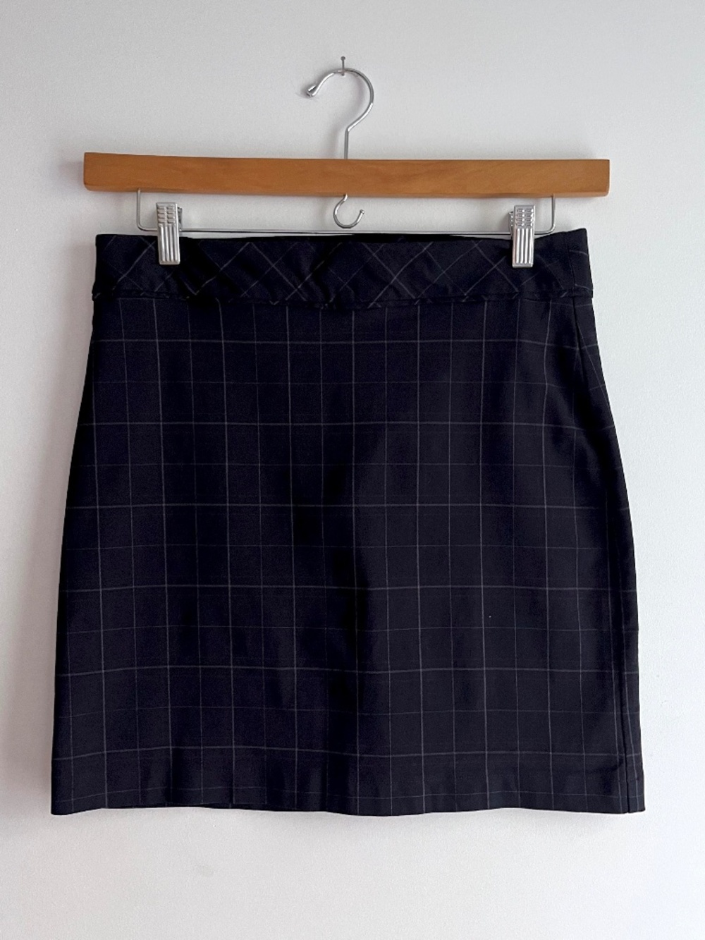 Navy and red plaid mini skirt - Size 12